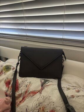 Envelope-Style Crossbody Bag in Dark Brown